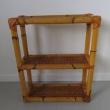 Rattan canning shelf, bamboo 60s 70s