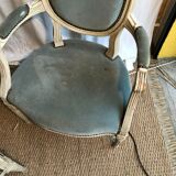 Pair of Louis 16 style medallion armchairs