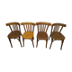 Set of 4 vintage wooden bistro chairs