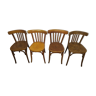 Lot de 4 chaise de bistrot en bois vintage