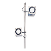 Vintage Space Age 1970 Floor Lamp Stainless Steel & Double Cube Spots Staff Leuchten