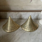 Paire de serre-livres en laiton massif vintage