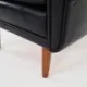 Black leather armchair, Danish design, 1970s, production: Denmark