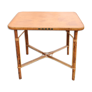 Table vintage en rotin