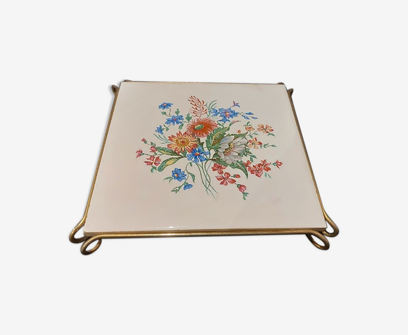 Dessous de plat vintage carrelage en faïence de Gien France