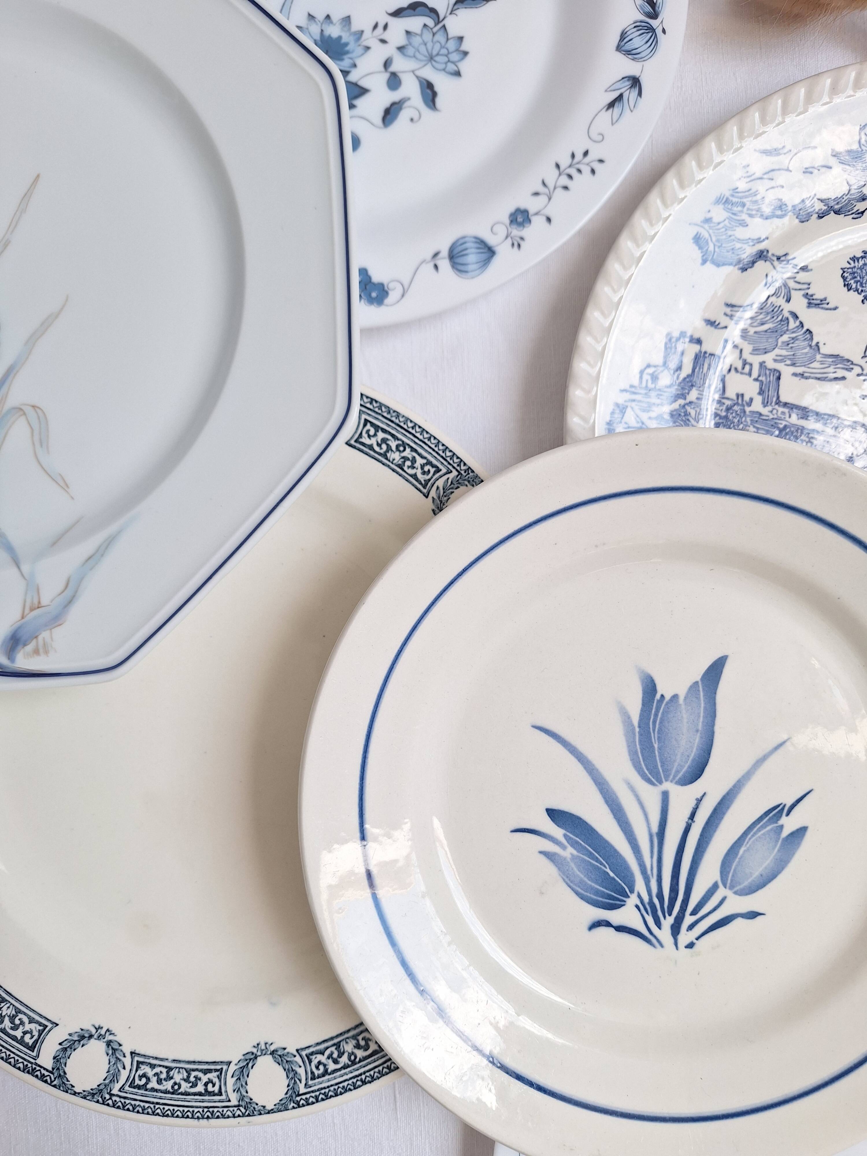 Vintage blue dinner plates