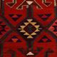 3x12 Wine Red Geometric Vintage Runner Rug, 99x352Cm