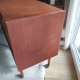 Scandinavian teak bar cabinet on wheels