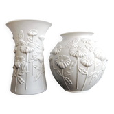 Set of 2 Mid Century biscuit porcelain vases by Manfred Frey for Kaiser.