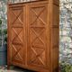 Vintage solid oak cross-braced wardrobe 1940