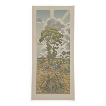 Lithograph by Henri Rivière The Fairy Tale of the Hours - The Rising Storm