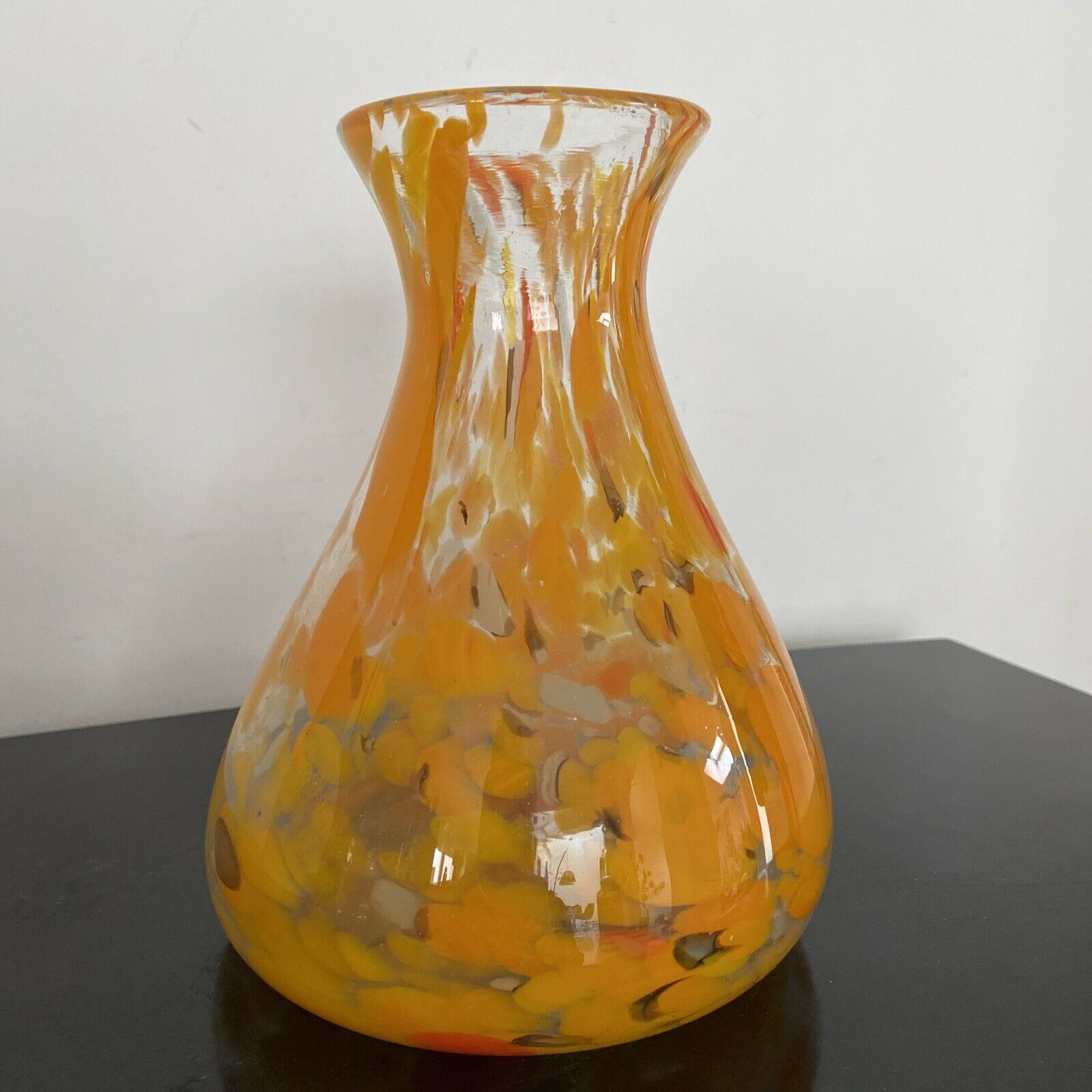 Soliflore orange souflé glass vase