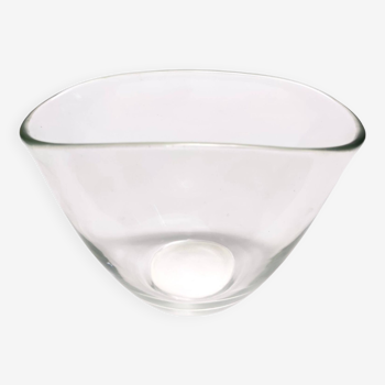 Elegant Vintage Transparent Hand-Blown Murano Glass Vase, Italy