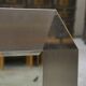 Designer mirror in brushed and chrome-plated stainless steel, beveled glass, 1970s