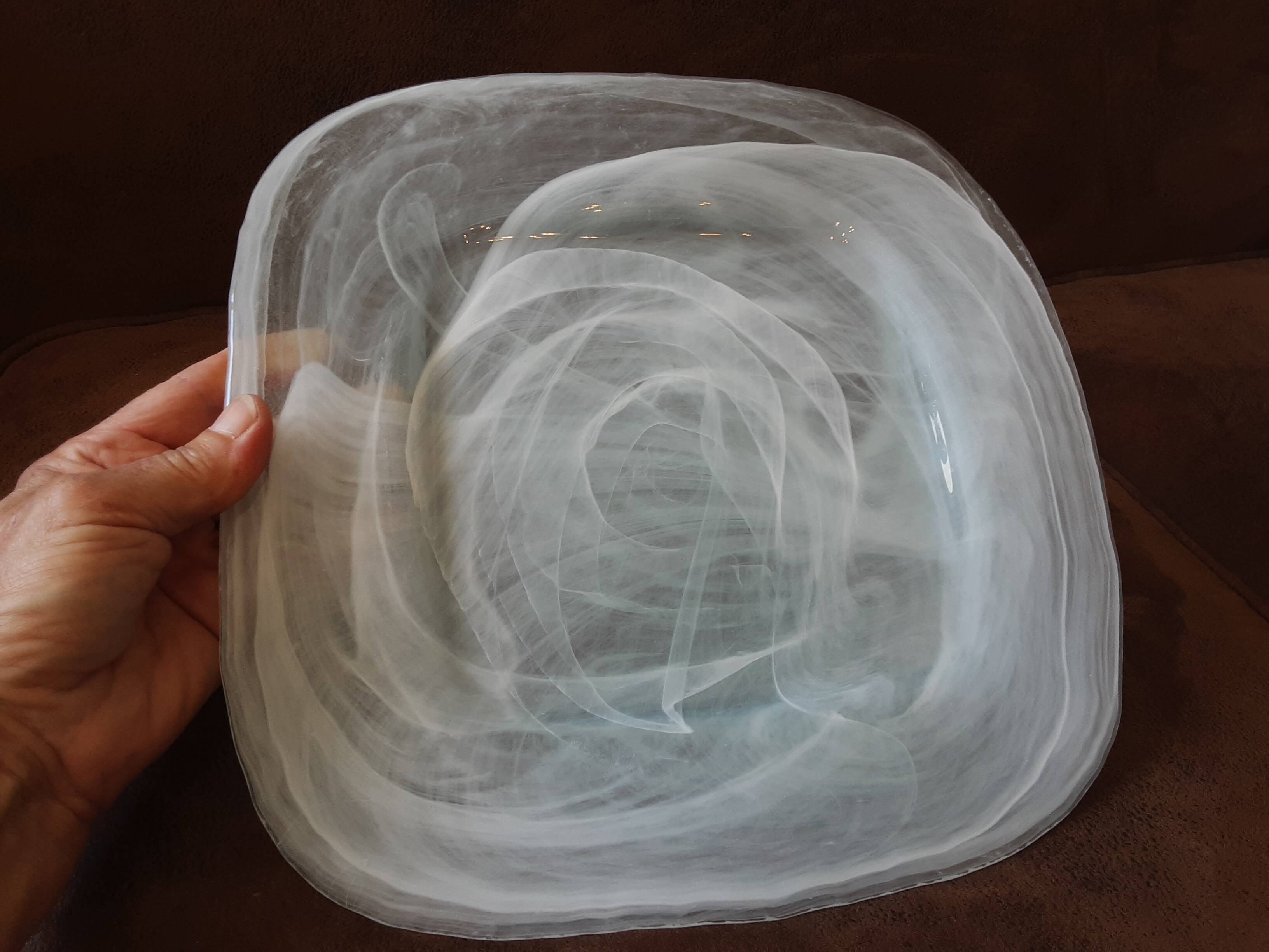 Jade green opaline dish