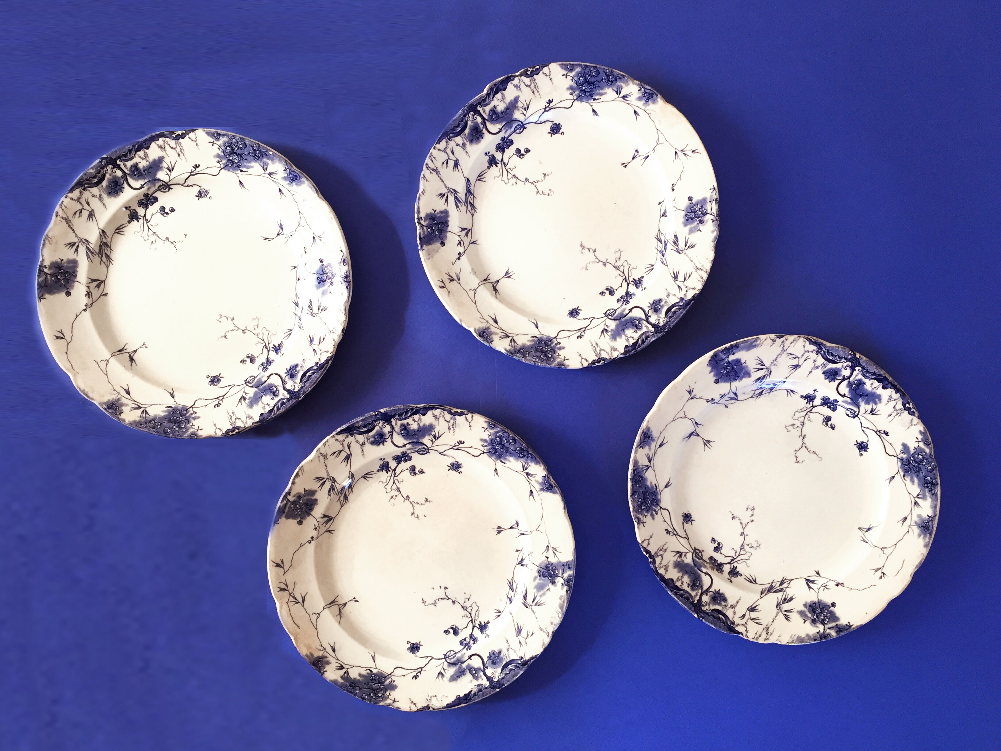 Set of 4 plates Empire Works Stoke on Trent series "Zephyr"