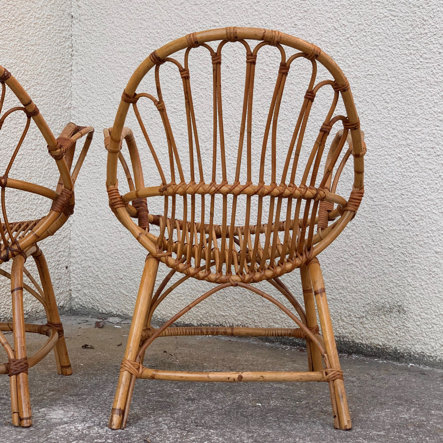 Pair of vintage shell armchairs 1950