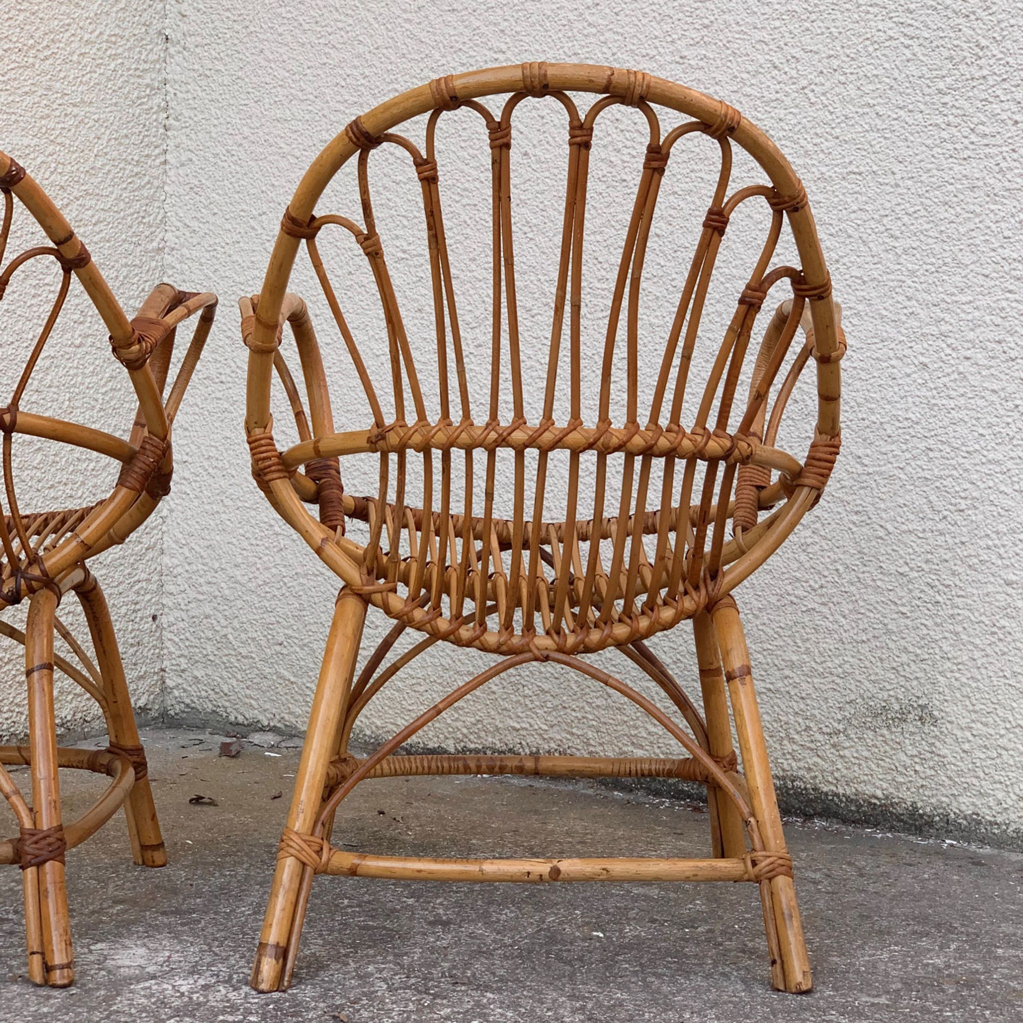 Pair of vintage shell armchairs 1950