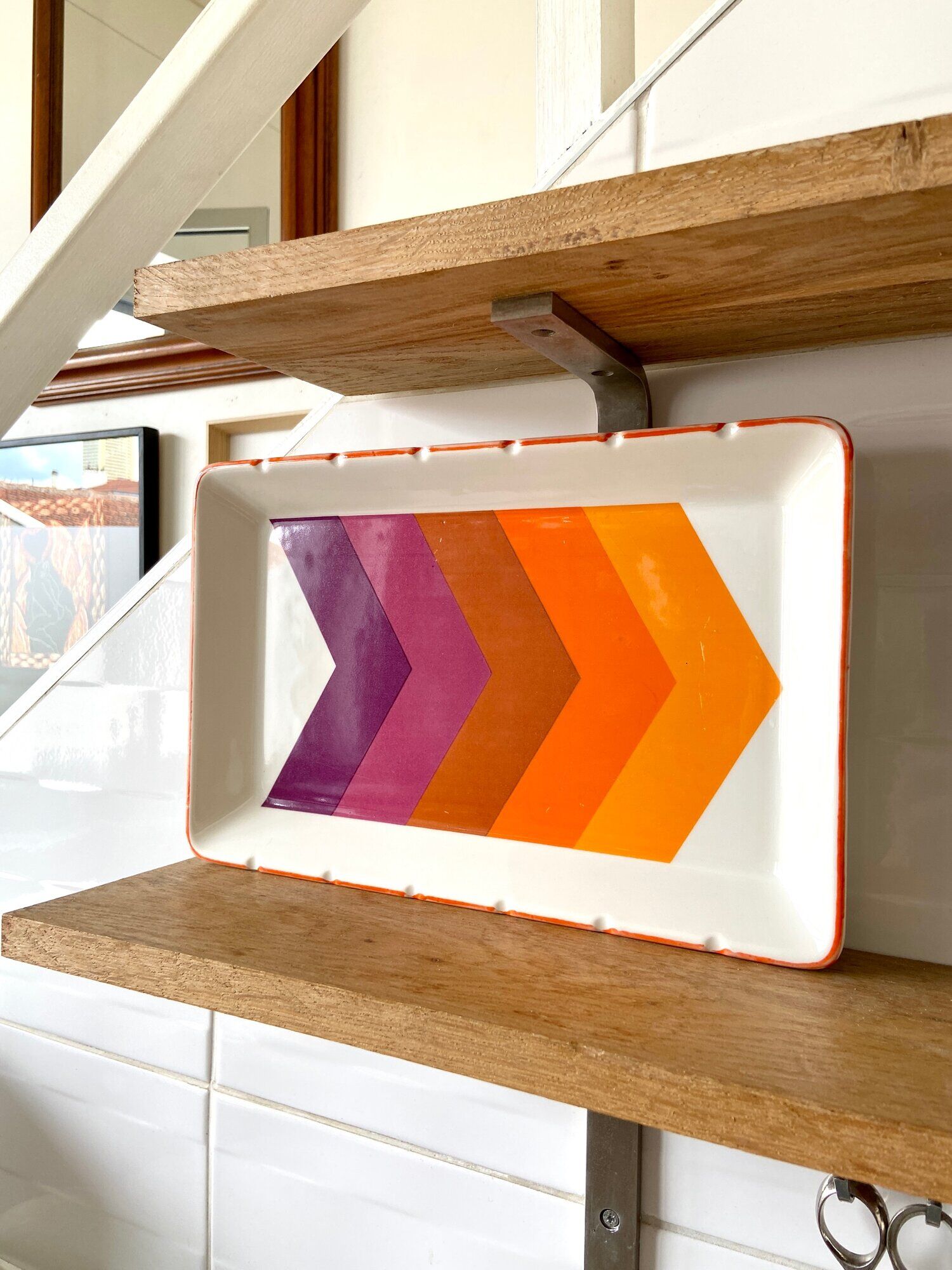 Gien dish in enamelled porcelain - service "Arrows"