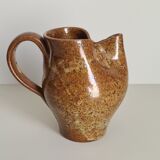 Zoomorphic pitcher owl or owl in pyrite stoneware / collection / ceramics / vintage / France / 50s / mid-century / twentieth century