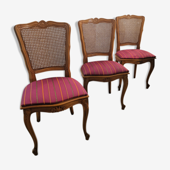 3 solid oak medaillon chairs