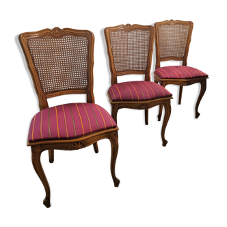 3 solid oak medaillon chairs