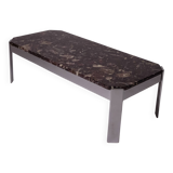 c. 1980 - Coffee table in Breccia marble and chrome - France
