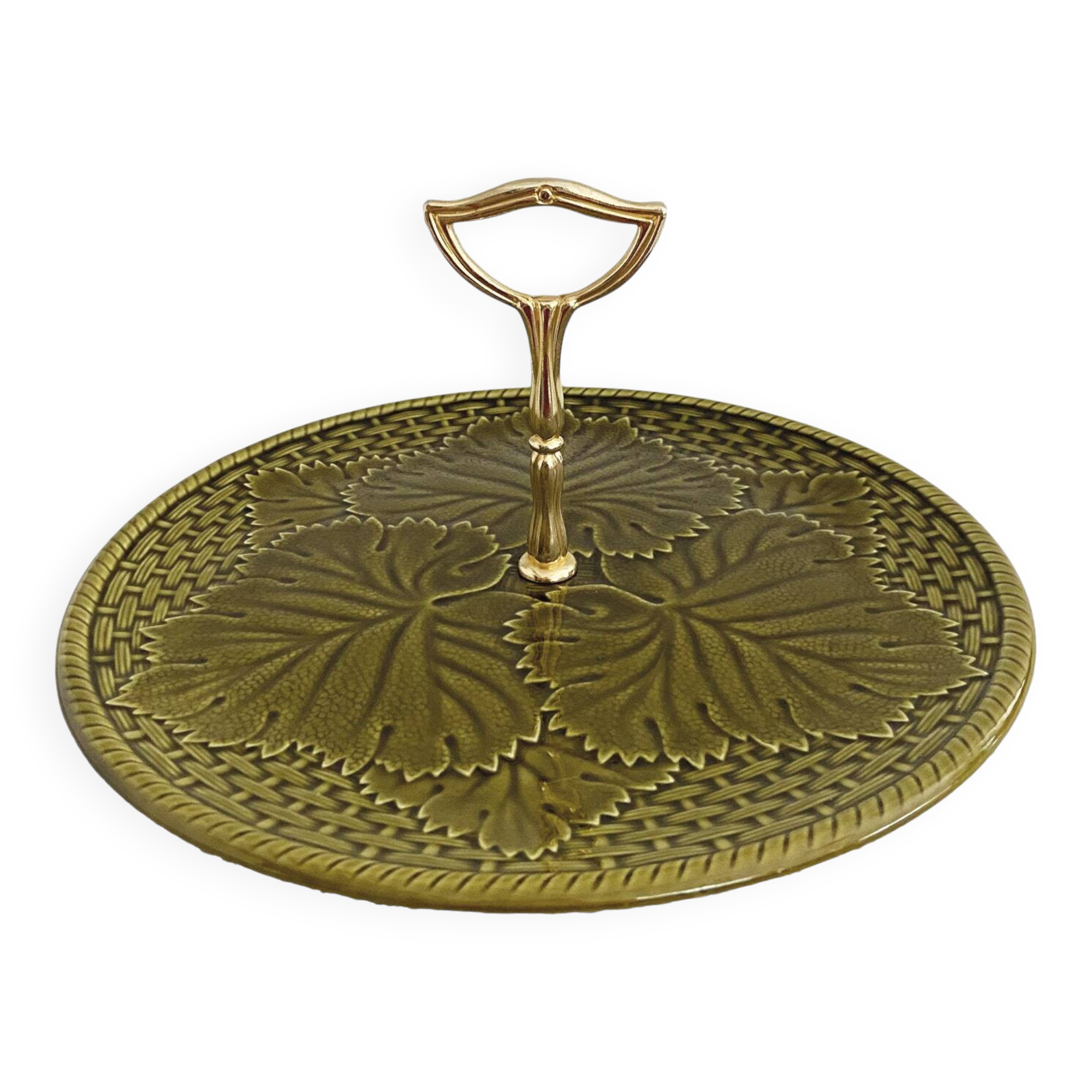 Serving dish / cheese platter – Gien earthenware, 1970s