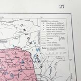Old map Poland Europe 43x43cm from 1950
