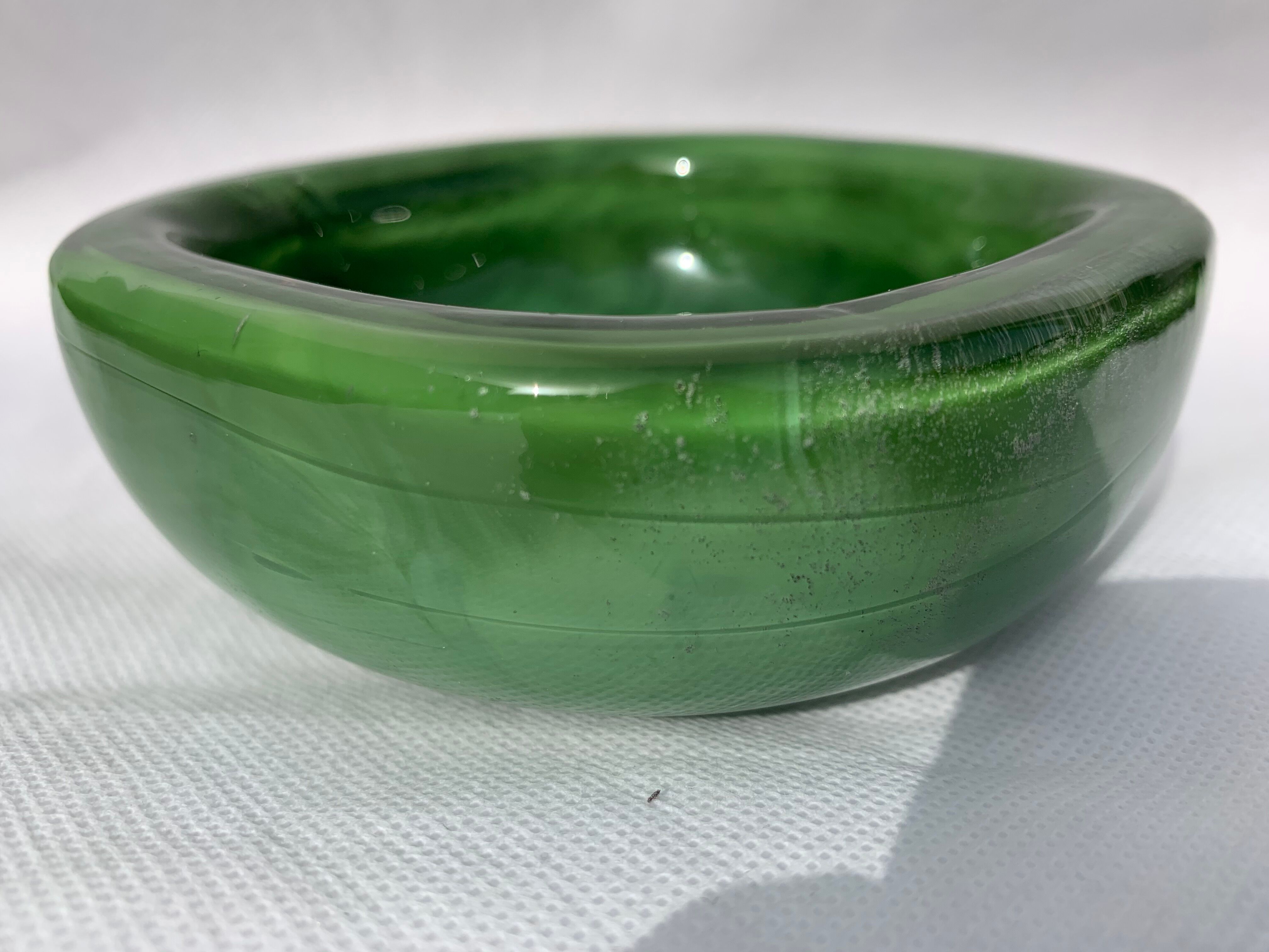 Venini green glass ashtray  Italy Toni Zuccheri Murano Giade 1960