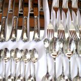 Deetjen cutlery set 48 silver-plated Louis XV rocaille table cutlery no. 25 Marly