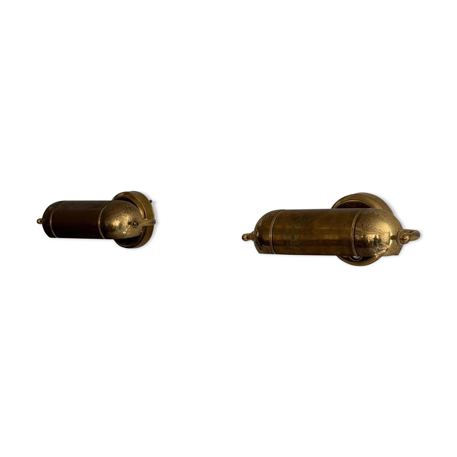 Pair of brass wall lights from the mid-century by N Leuchten, 1960s, Germany.