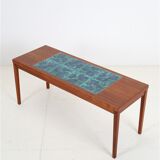 Filigree mid-century teak coffee table with tiles / 1960s / 1970s / Danish modern design