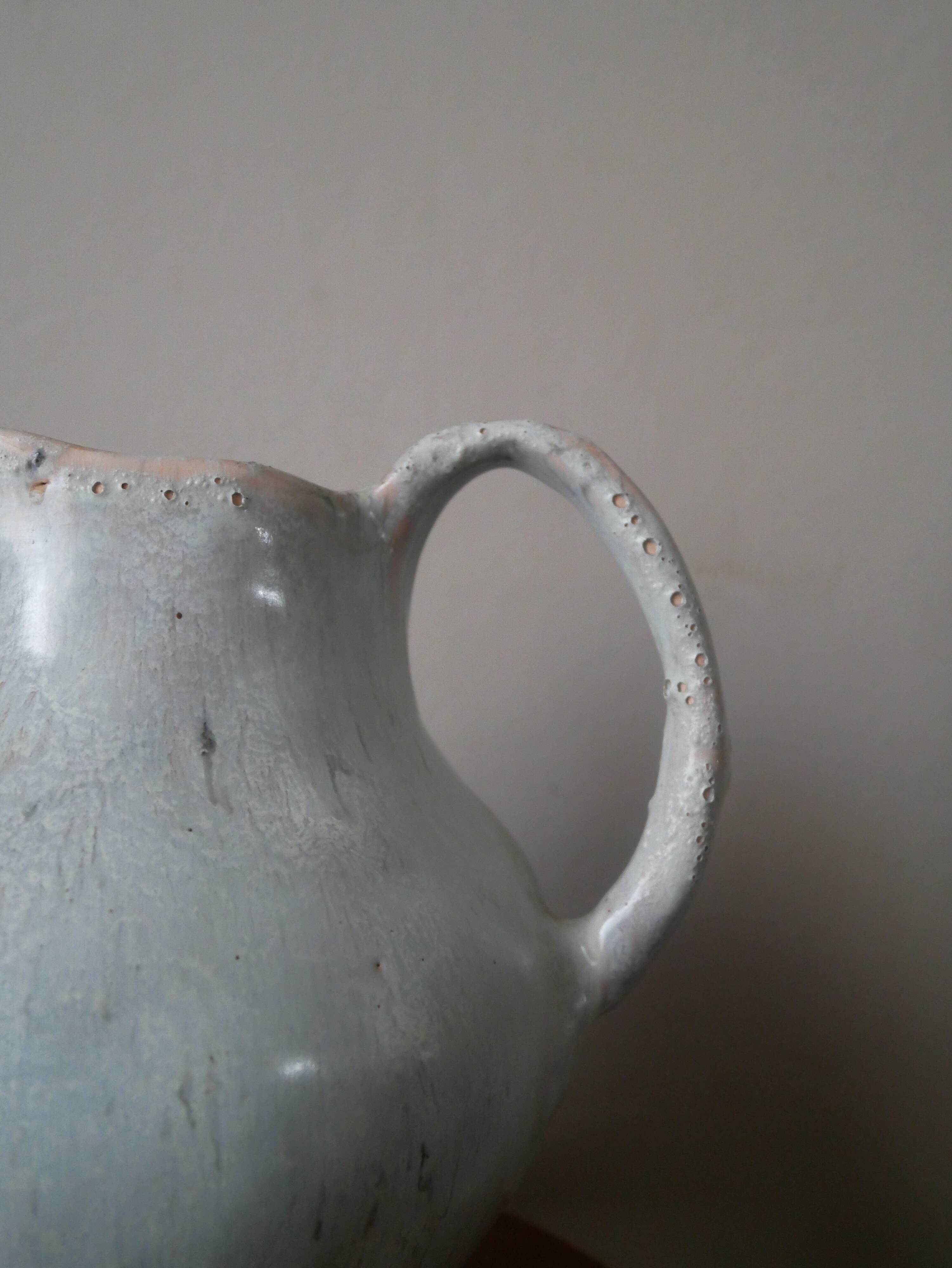 Vase with handle pitcher handmade pottery ceramic Wabi-Sabi Japandi Scandinavian countryside