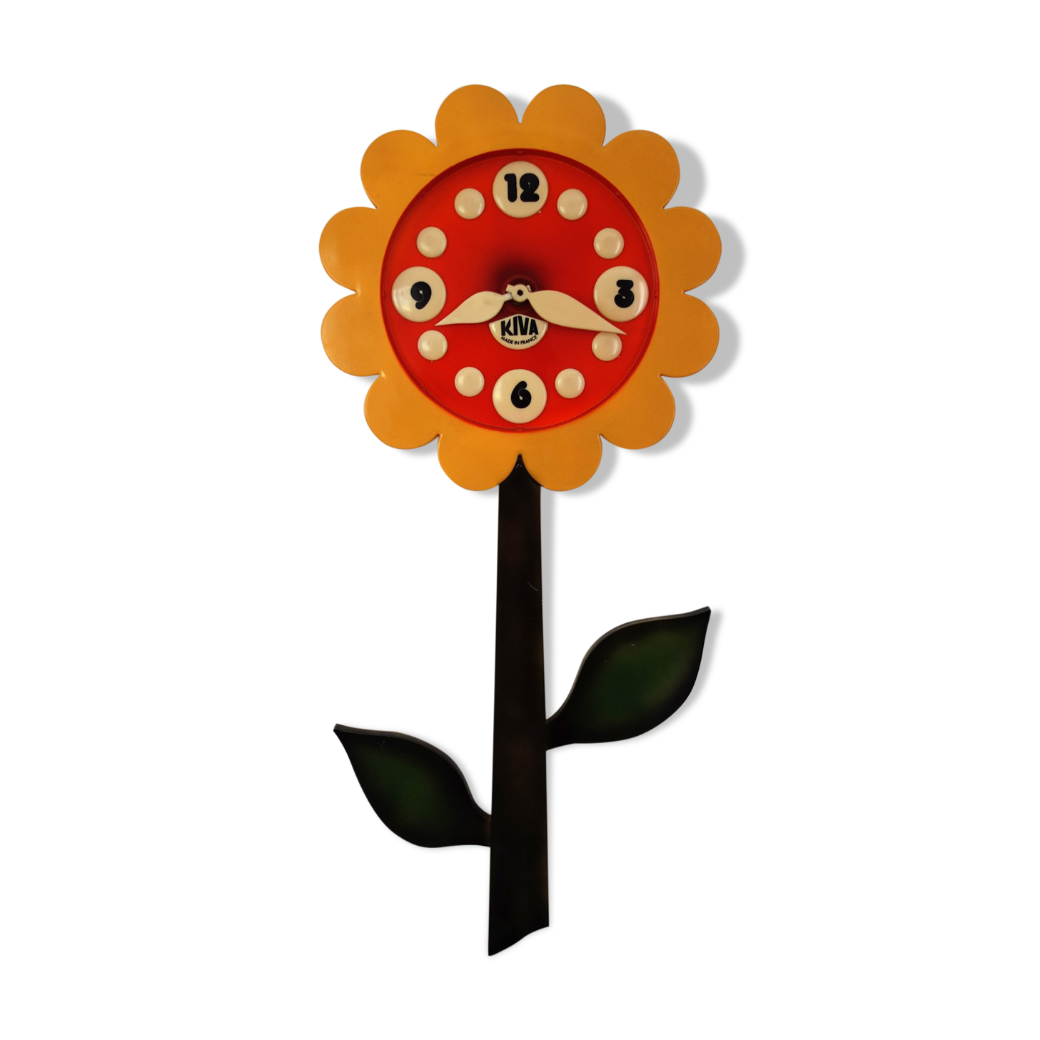 Vintage Kiva flower wall clock