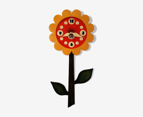 Horloge murale fleur Kiva vintage