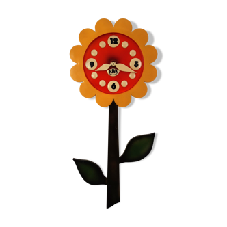 Vintage Kiva flower wall clock