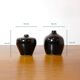 Laslo for Mikasa, two small black vases from the 80s.