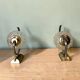 Pair of 1970s brass and glass wall sconces