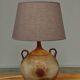 Modernist ceramic sandstone lamp with two handles from the 1950s