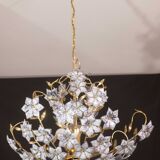 Fantastic Rare Murano Chandelier Full of Black Flowers, 1970s