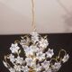 Magnifique lustre rare en verre de Murano orné de fleurs noires, années 1970