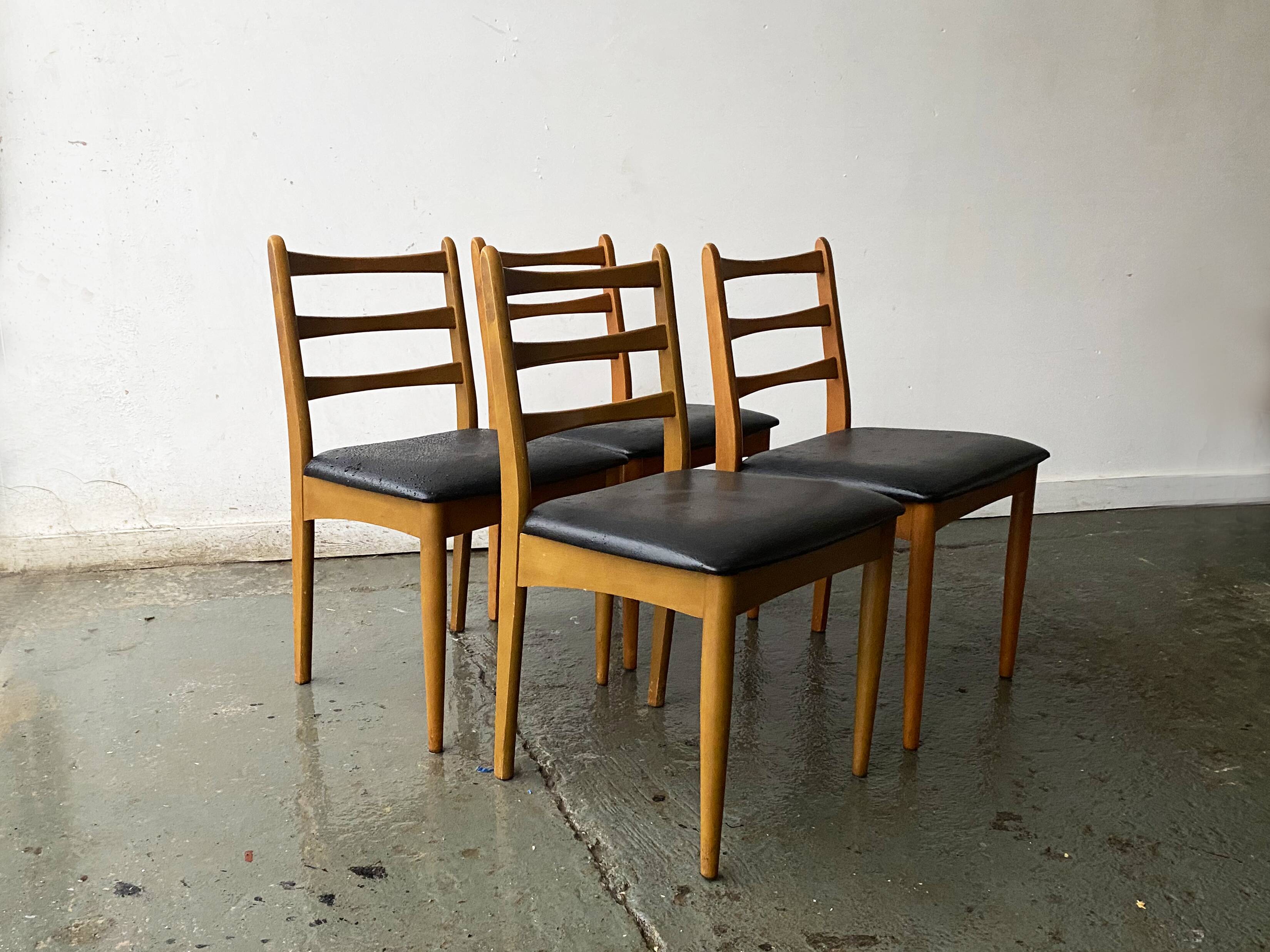Set 4 Mid century 1970’s  high back dining chairs by Schreiber