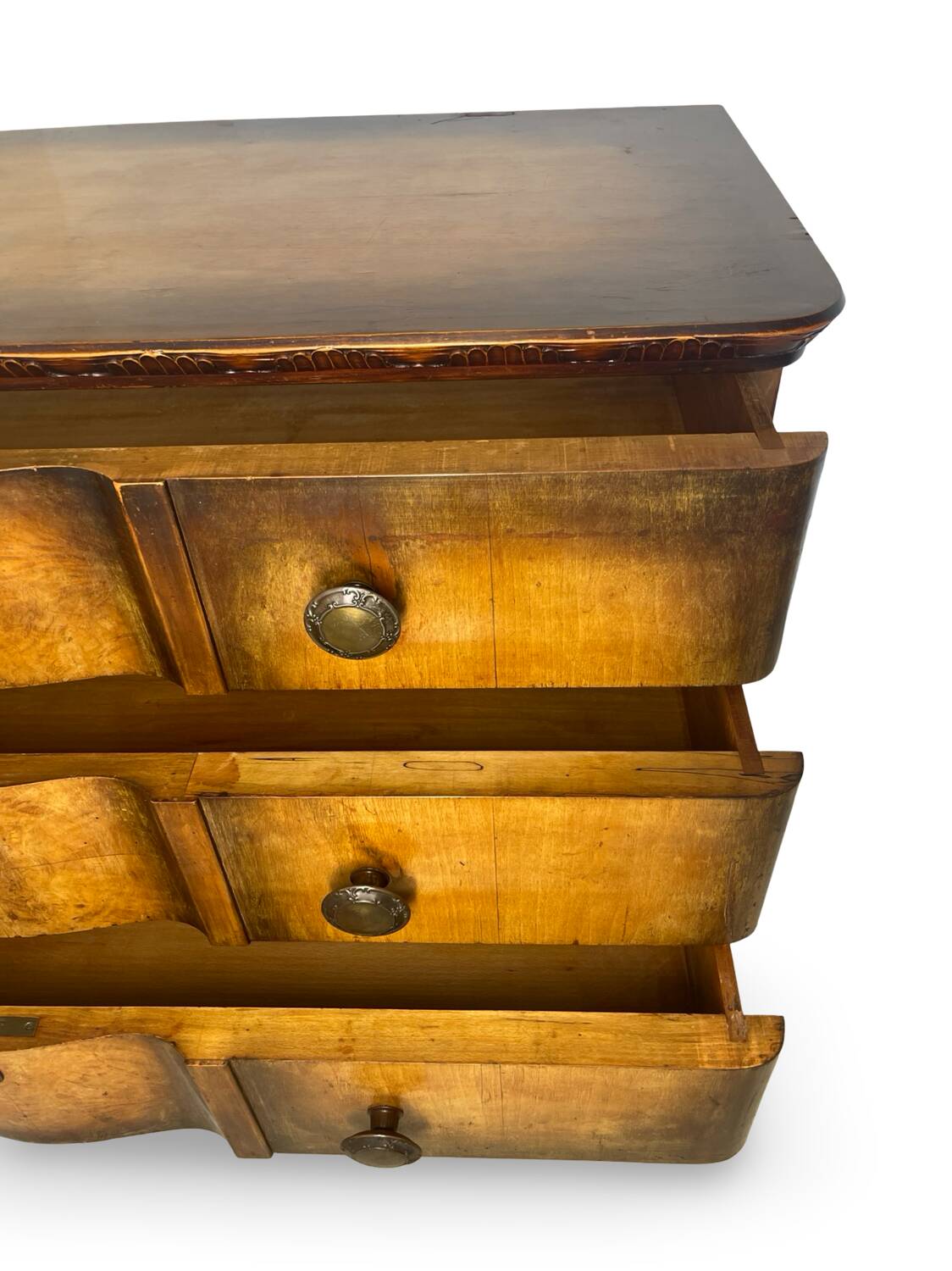 Commode italienne en placage et bois massif de noyer, années 1940-1950