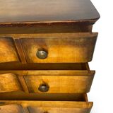 Commode italienne en placage et bois massif de noyer, années 1940-1950