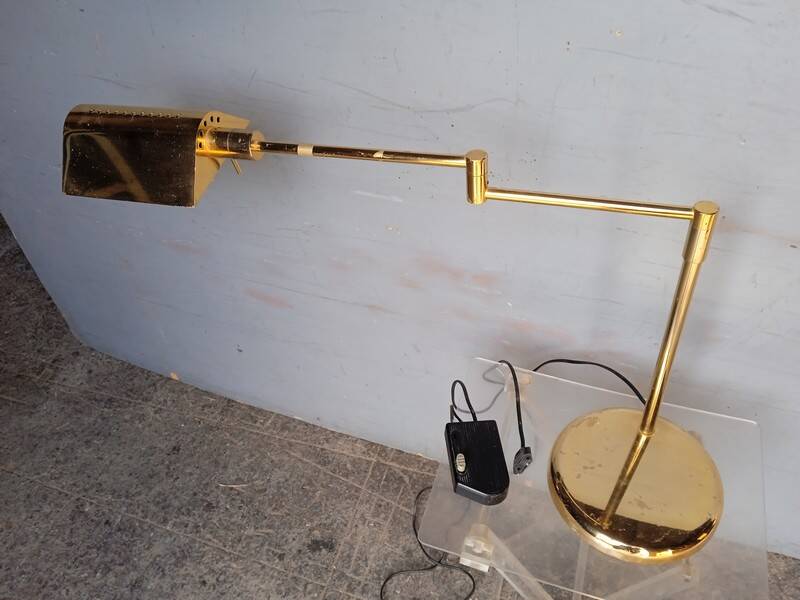 Vintage design brass reading desk lamp ep 1970
