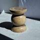 Stool, side table, end table in solid suar wood spheres H50 D39