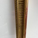 Old large glazed carved wooden frame