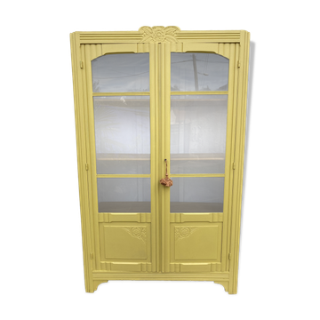 Antique yellow display cabinet