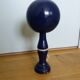 Bilboquet ancien bois laqué bleu